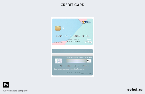 цифровая загрузка шаблона банковской карты Visa Коста Рики Improsa
